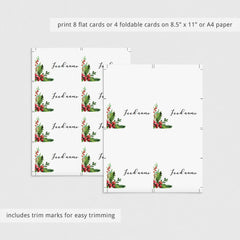 Holiday Theme Buffet Card Template