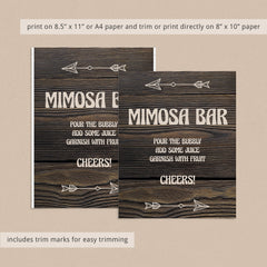 Brown wood party favors sign printable by LittleSizzle