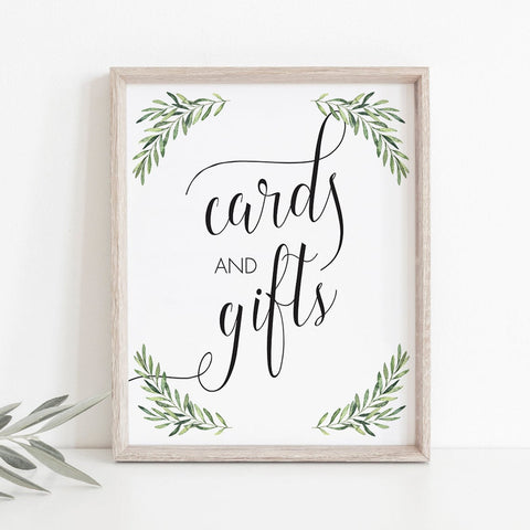 Gift Table sign printable Greenery | Instant download – LittleSizzle