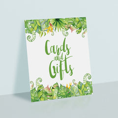 Luau Shower Cards and Gifts Sign Printable