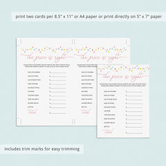 Instant download the price is right game for girl baby shower by LittleSizzle