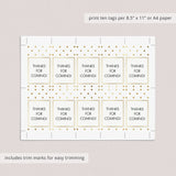 Printable Thank You Notes, Tags and Gift List with Gold Polka Dots