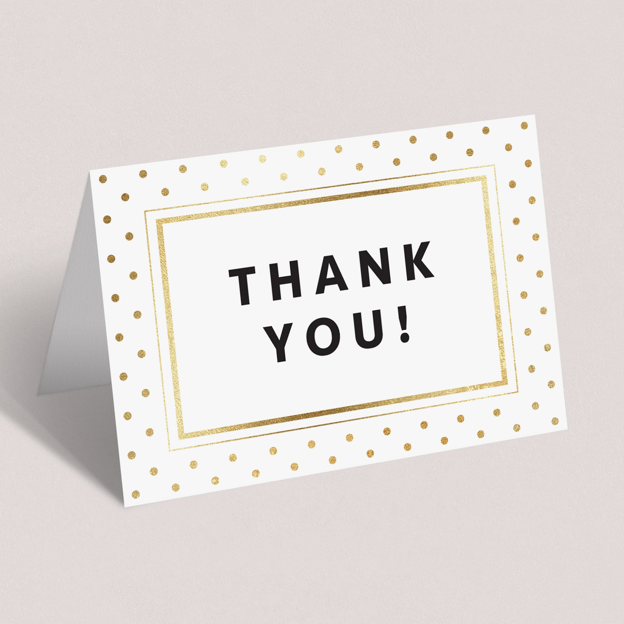 Thank you notes with gold polka dots by LittleSizzle