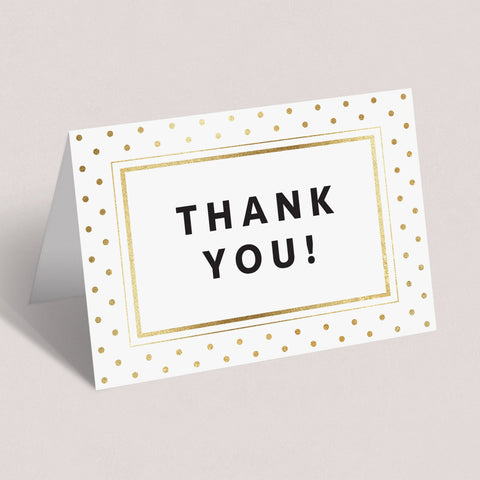 Printable Thank You Notes, Tags and Gifts Lists with Gold Polka Dots ...