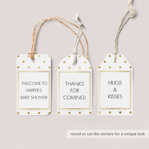 Printable Thank You Notes, Tags and Gifts Lists with Gold Polka Dots ...