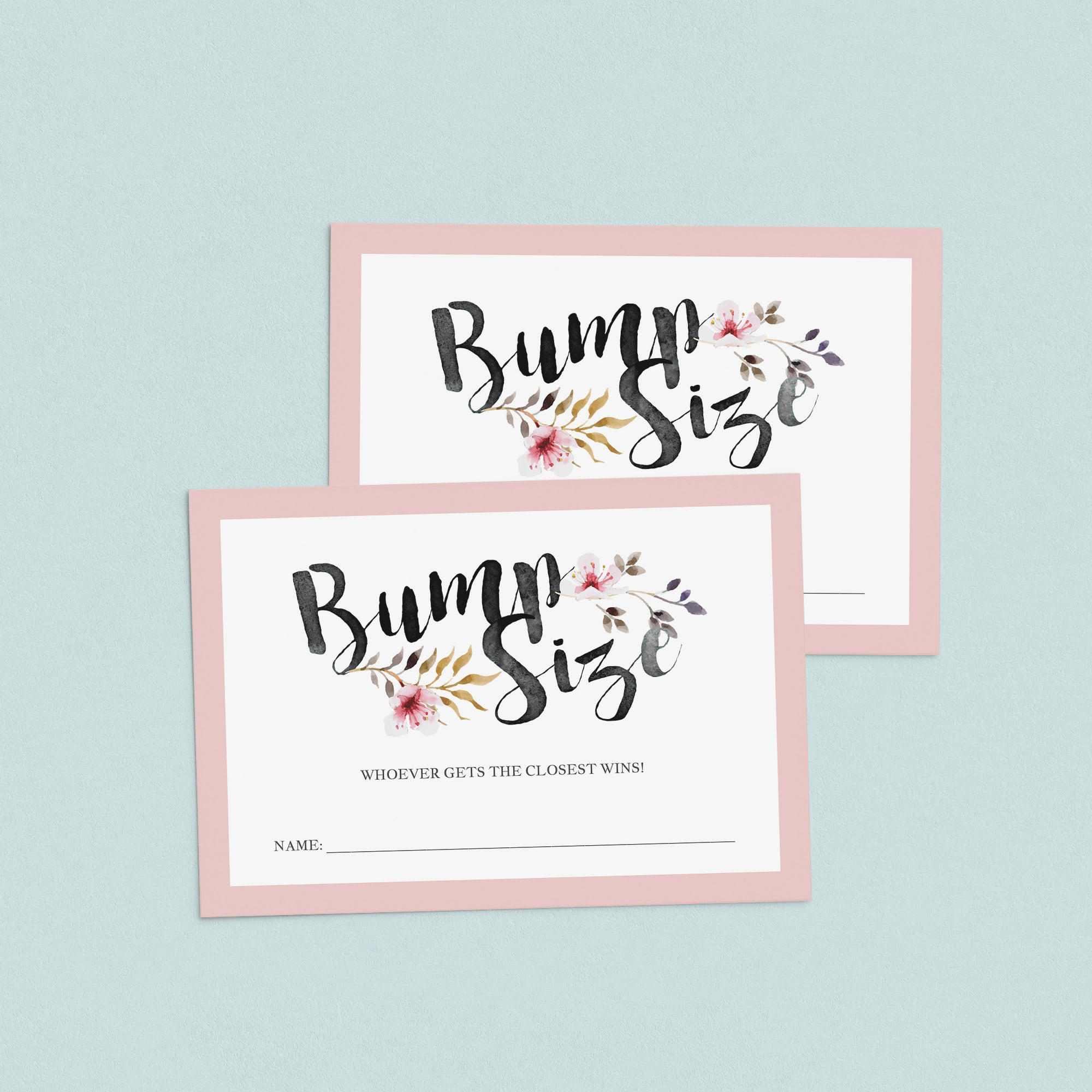 Instant download mommys belly size cards by LittleSizzle