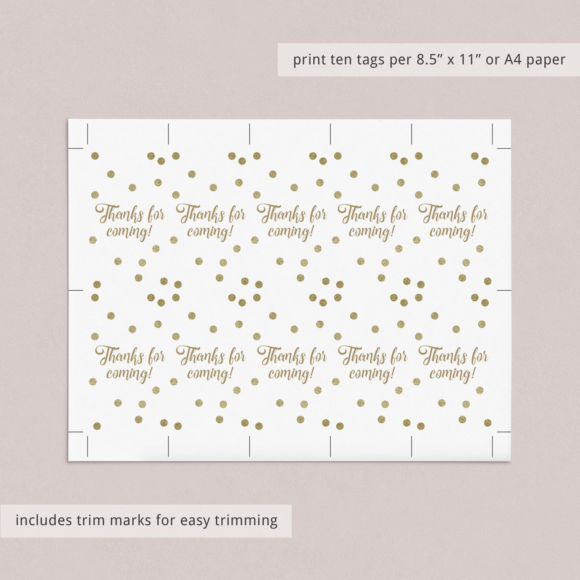 Printable gift labels gold confetti by LittleSizzle