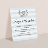 Boy Baby Shower Diaper Thoughts Game Printable