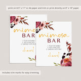 Instant download mimosa bar sign boho chic flowers by LittleSizzle
