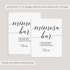 Simple baby shower mimosa bar signage by LittleSizzle