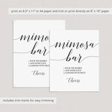 Elegant mimosa bar sign printable black and white by LittleSizzle