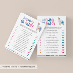 DIY baby shower games mommy or daddy instant download by LittleSizzle