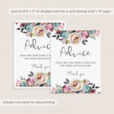 Editable baby shower advice sign template by LittleSizzle