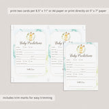 Baby shower predictions for the new baby printable by LittleSizzle