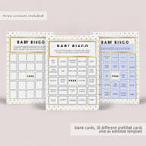 Printable baby sprinkle bingo cards gold and white by LittleSizzle