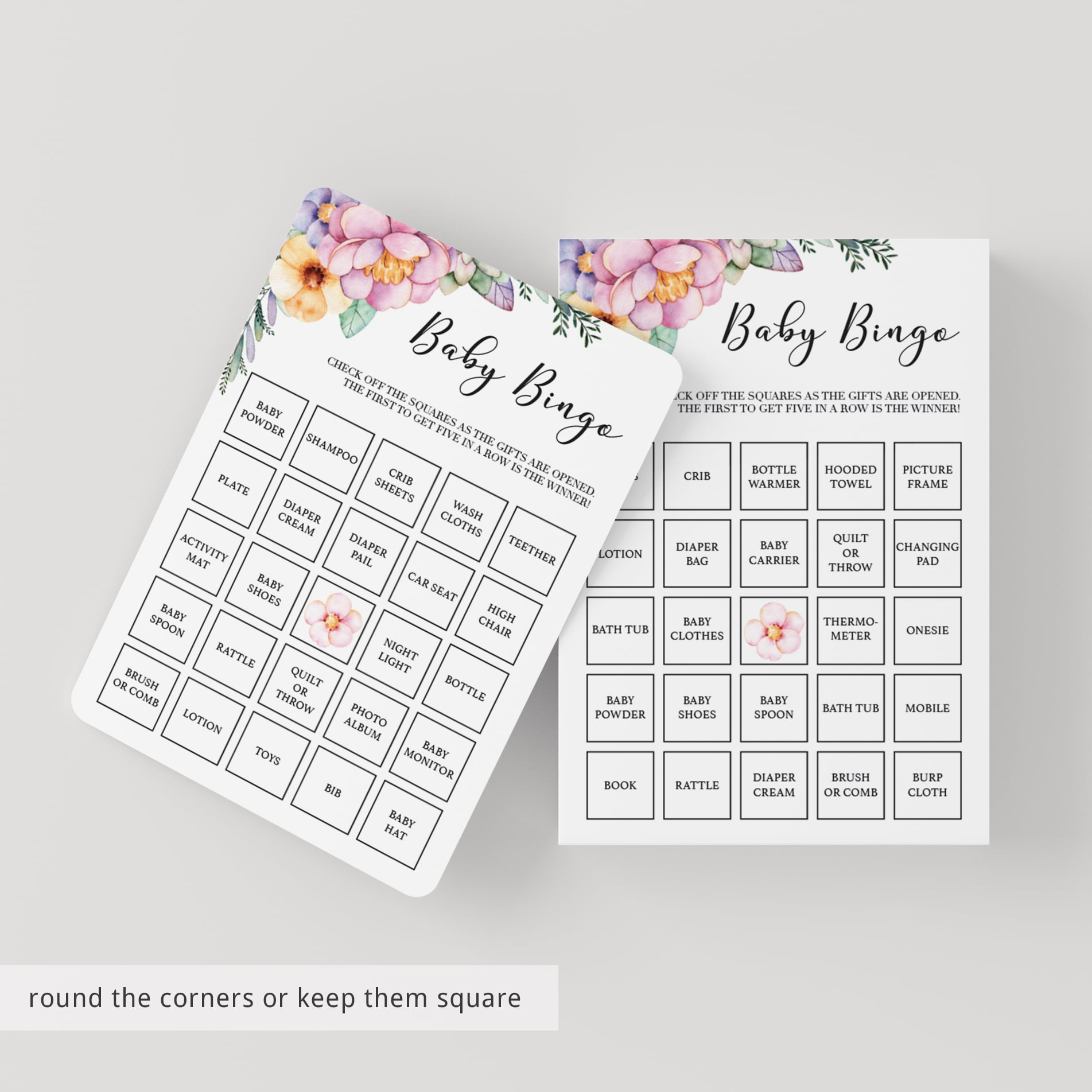 30 different prefilled bingo cards for baby girl shower by LittleSizzle