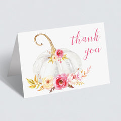 Watercolor pumpkin thank you card by LittleSizzle