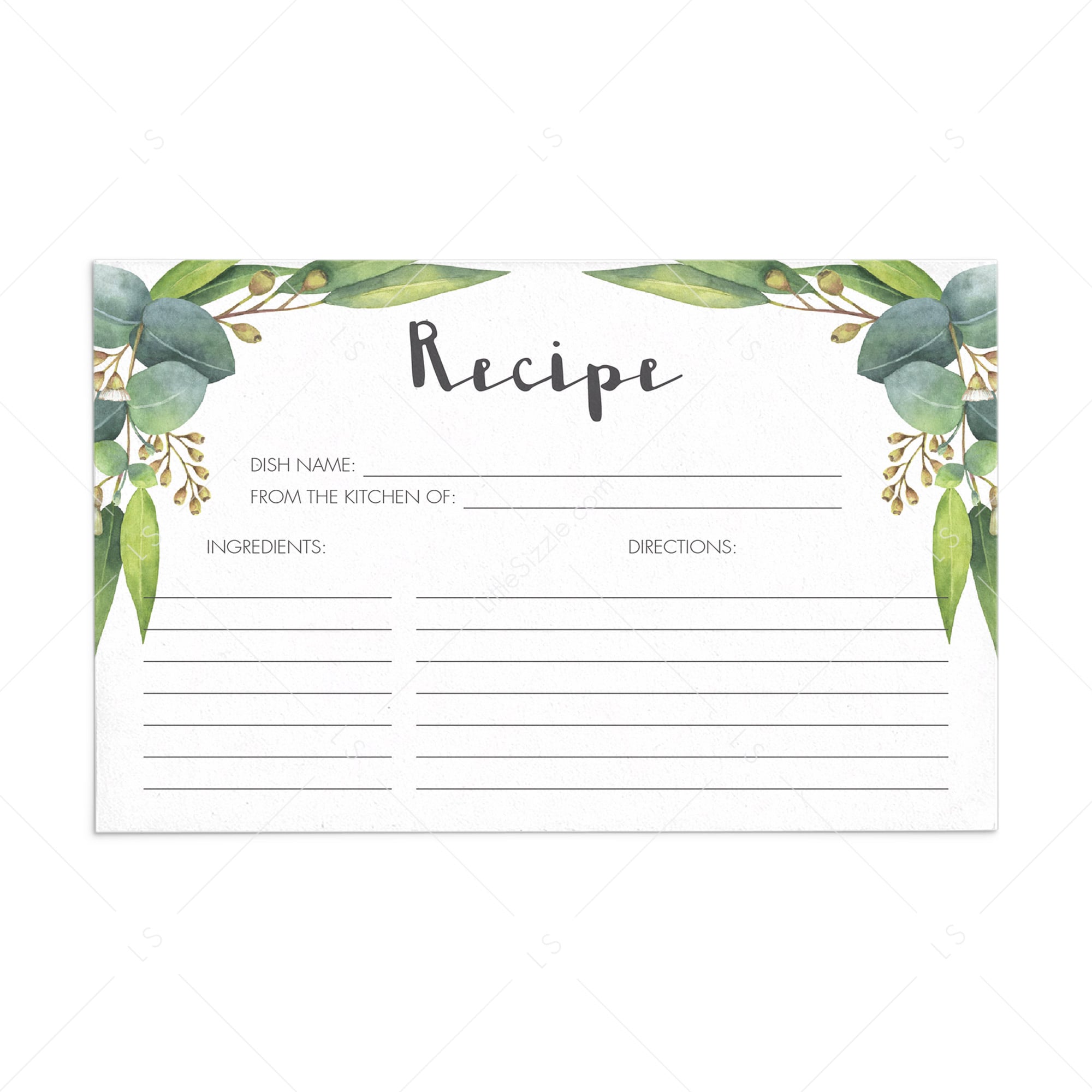 Printable recipe cards instant download PDF by LittleSizzle