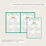 St Patrick's Day Drinking Game Printable