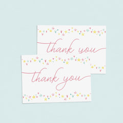Pink shower thank you notes printable by LittleSizzle