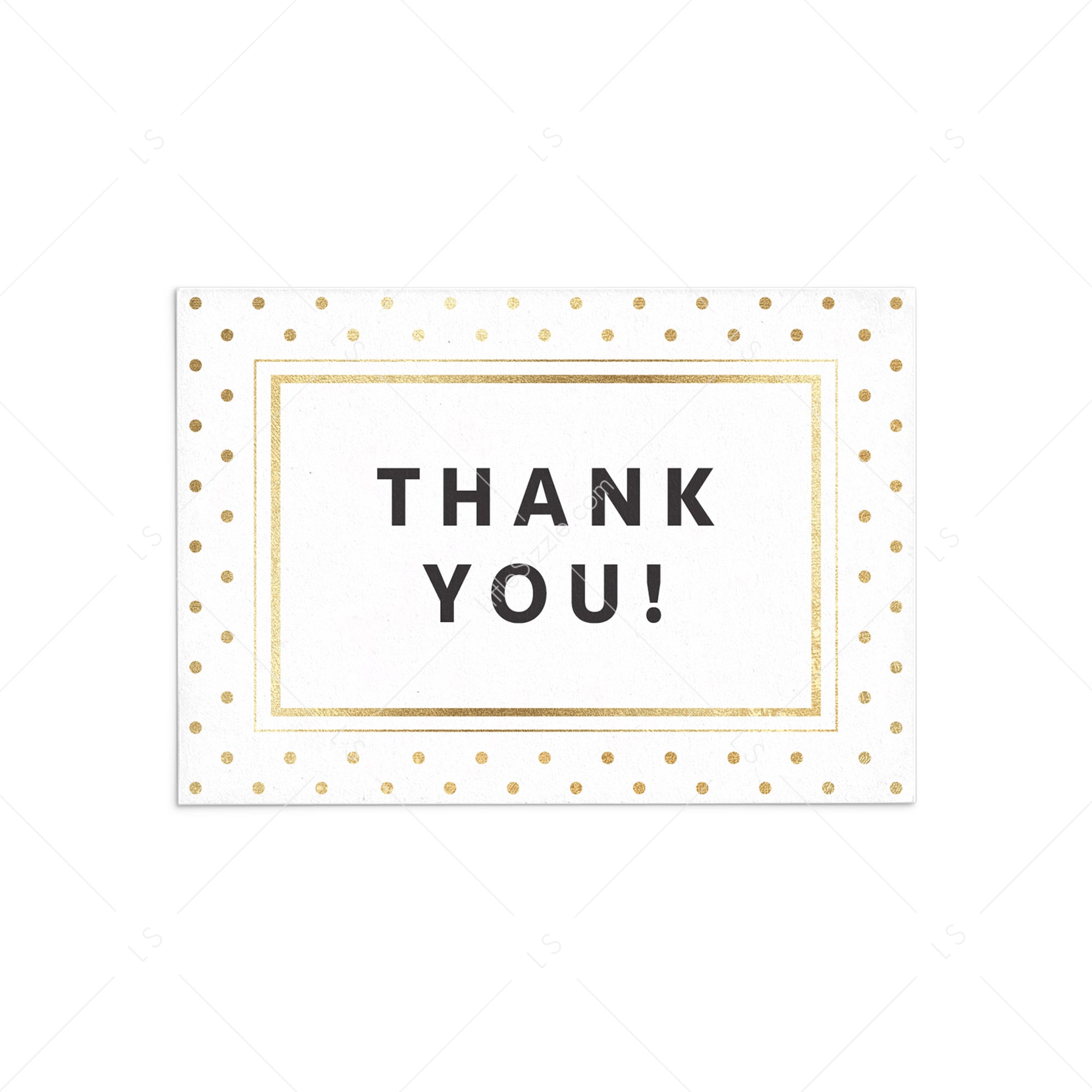 Gold glitter thank you card printable by LittleSizzle
