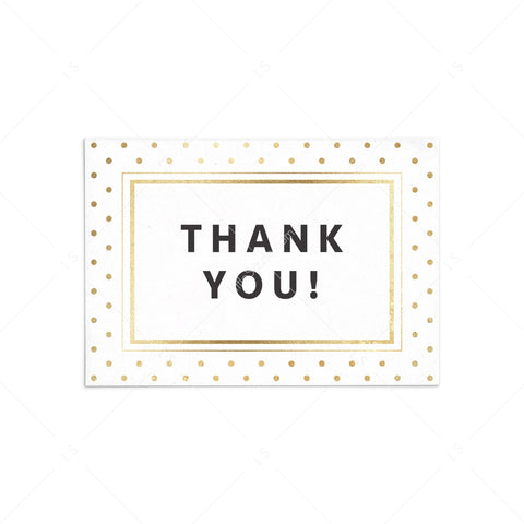 Gold Glitter Thank You Cards printable | Flat &amp; Folded template ...