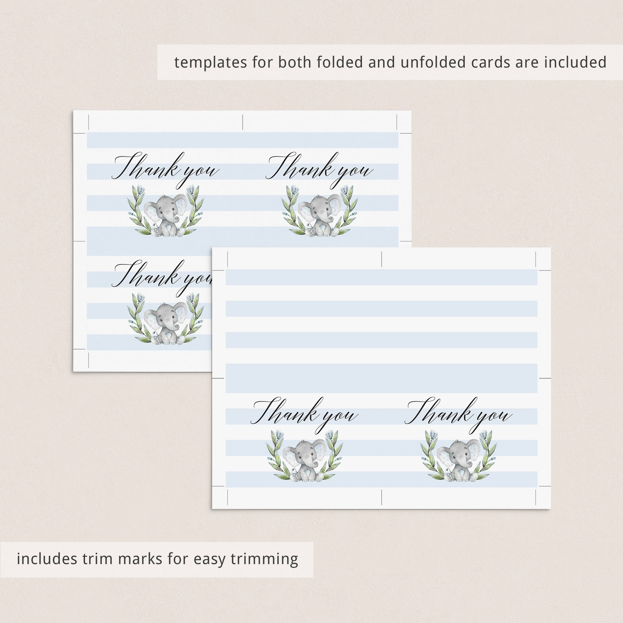 Thank you baby shower cards for boys download by LittleSizzle