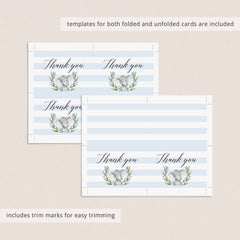 Thank you baby shower cards for boys download by LittleSizzle