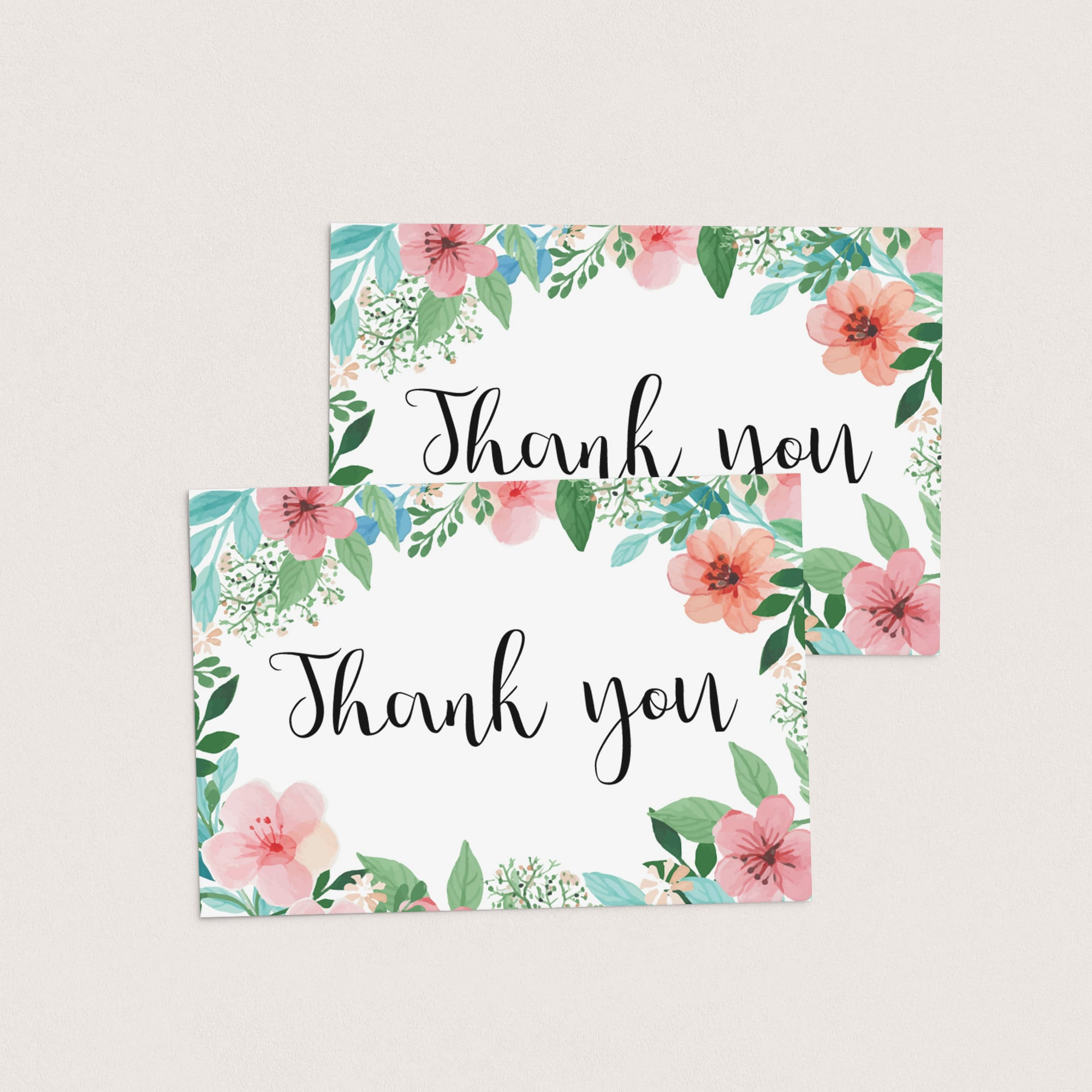 Baby shower thank you cards for floral themed baby shower by LittleSizzle