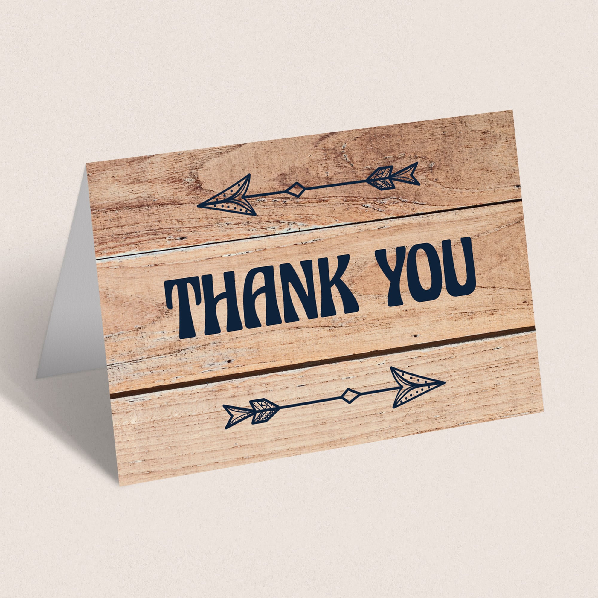 Printable thank you card wood background by LittleSizzle