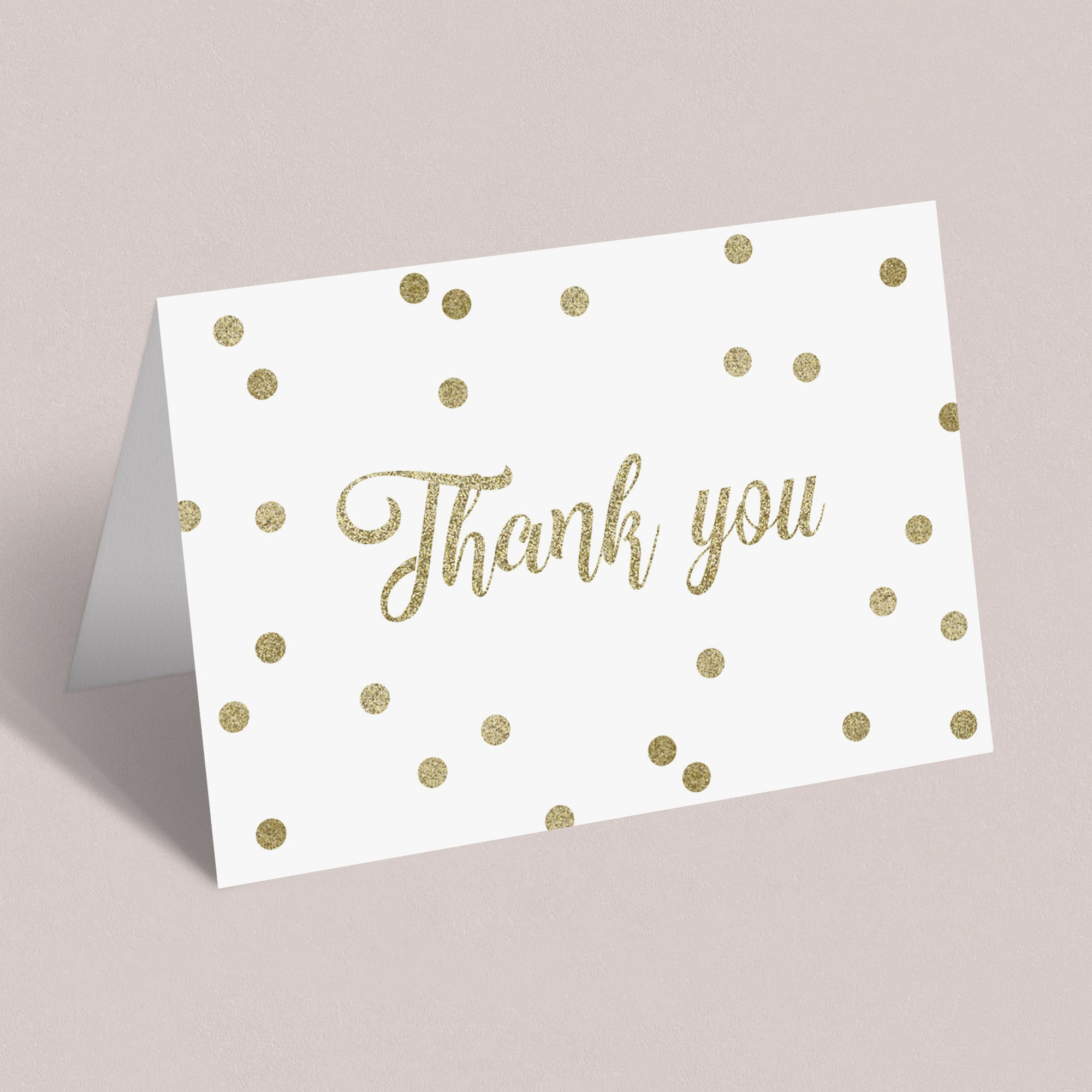 Gold confetti thank you tent cards printable by LittleSizzle