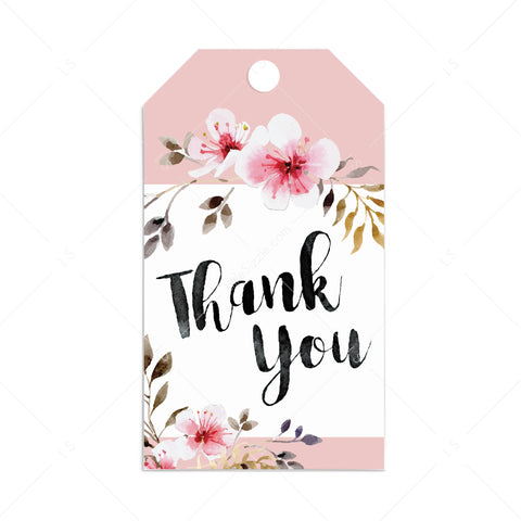 Blush Pink Floral favor tag printable PDF | Instant download – LittleSizzle