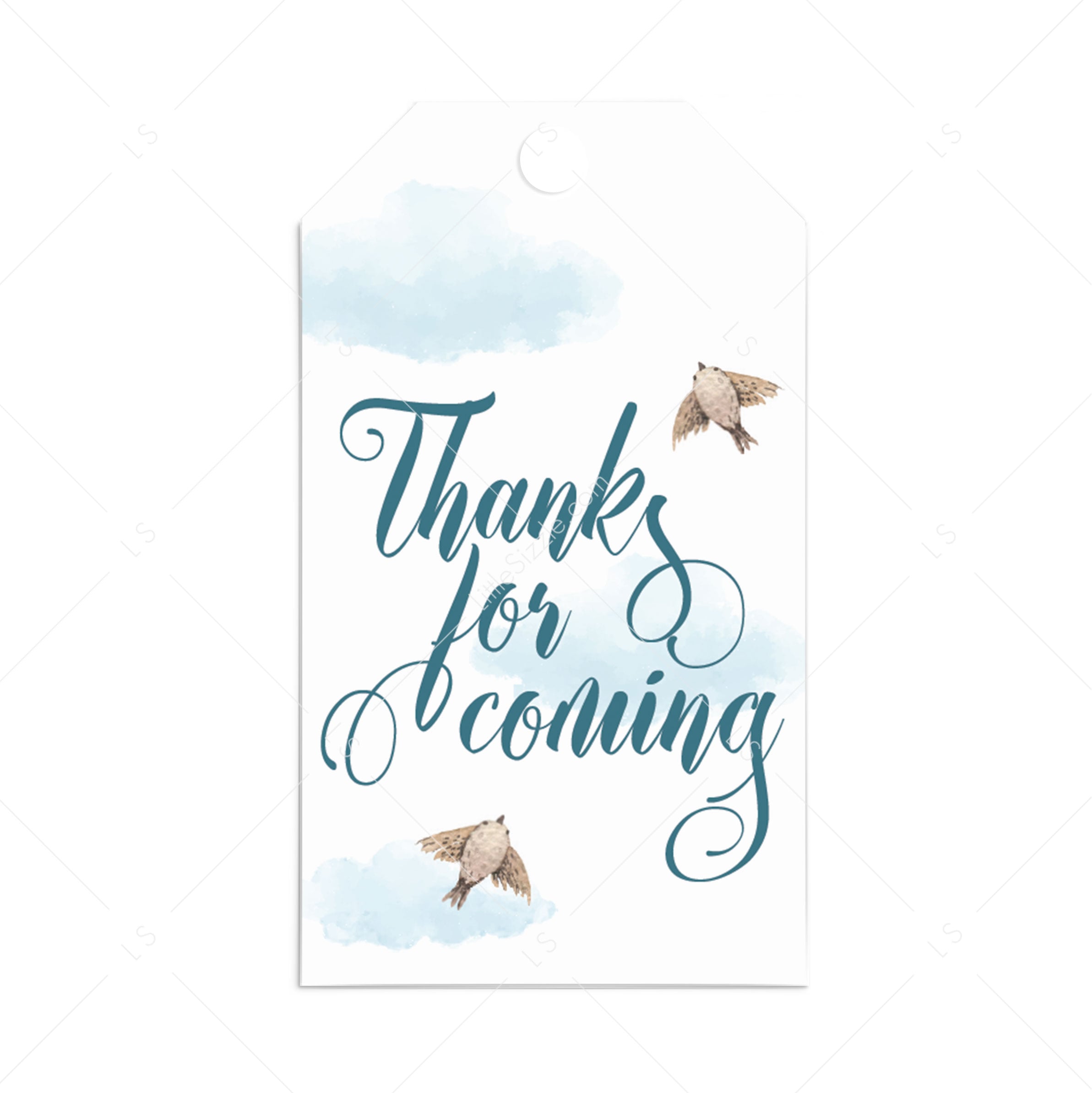 Blue thanks for coming tag printable by LittleSizzle