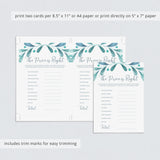 Huge Baby Shower Games Package with Watercolor Leaves