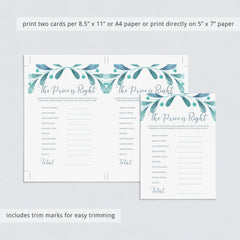 Teal and Gray Baby Shower Games The Price is Right