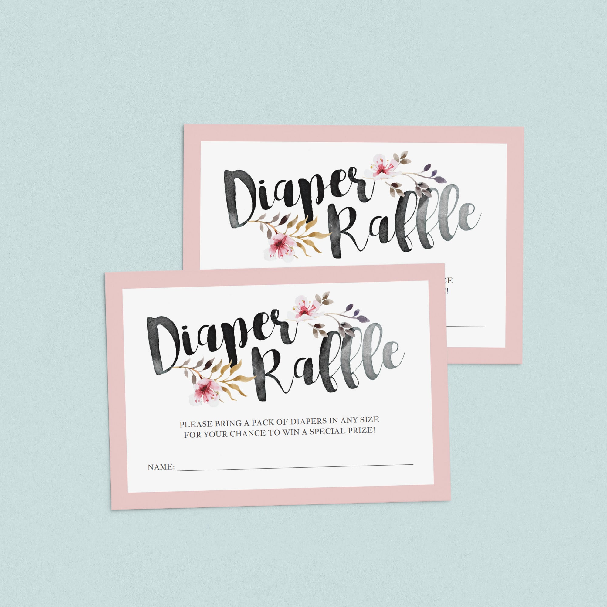 Editable diaper tickets for girl baby shower by LittleSizzle