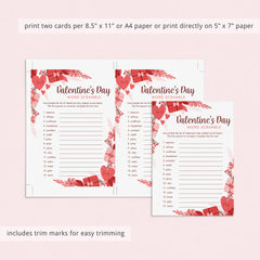 Printable Valentine's Day Word Scramble Game