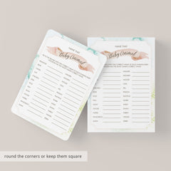 Printable Watercolor Baby Shower Games
