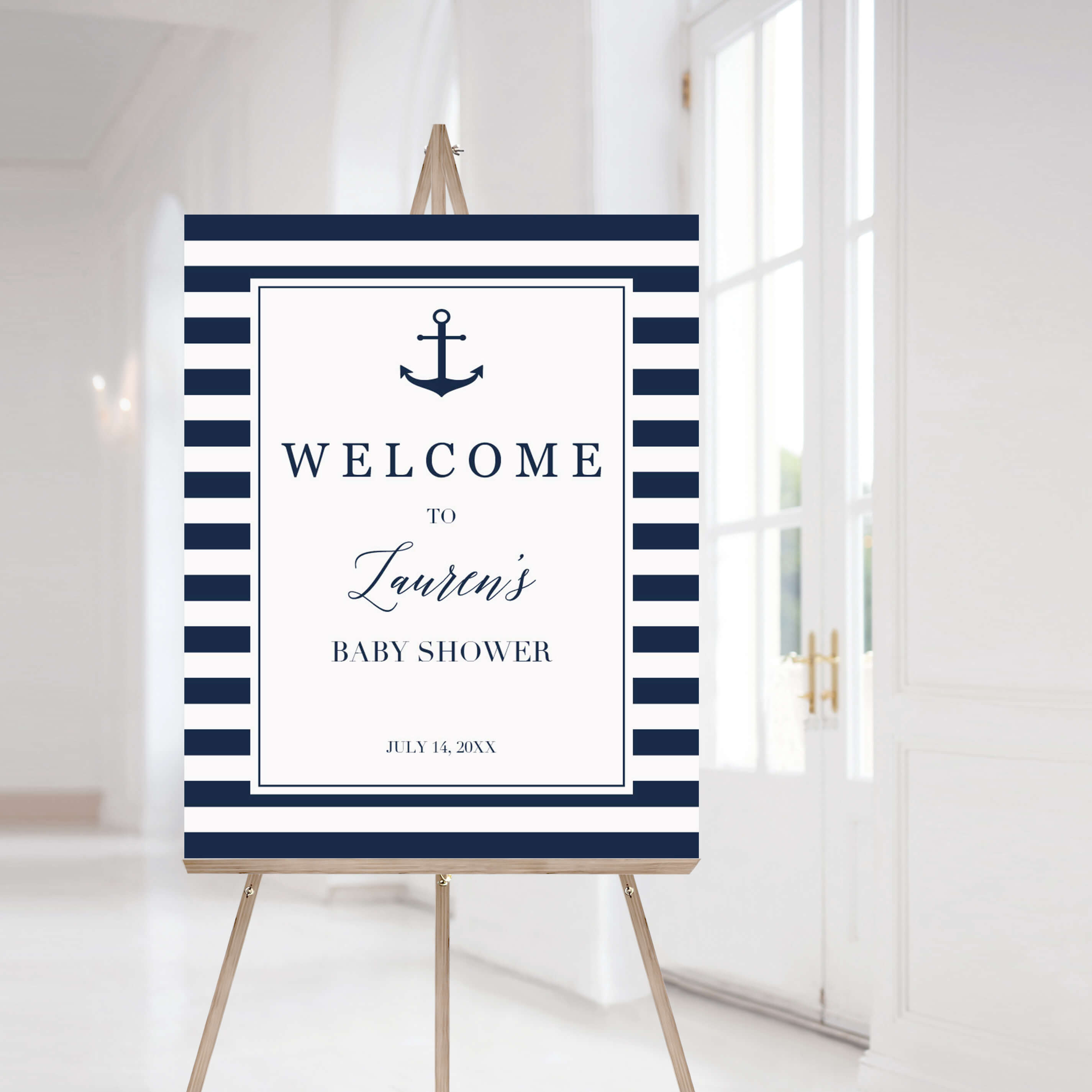 Nautical Baby Shower Welcome Sign Printable by LittleSizzle