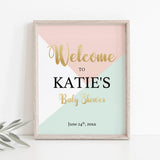 Printable Welcome Sign for Pastel Themed Baby Shower
