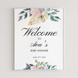 Watercolor Floral Welcome Sign Template