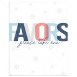 Printable favors table sign for winter shower by LittleSizzle