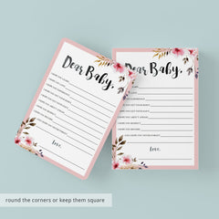 Printable Wishes for the New Baby Girl Cards