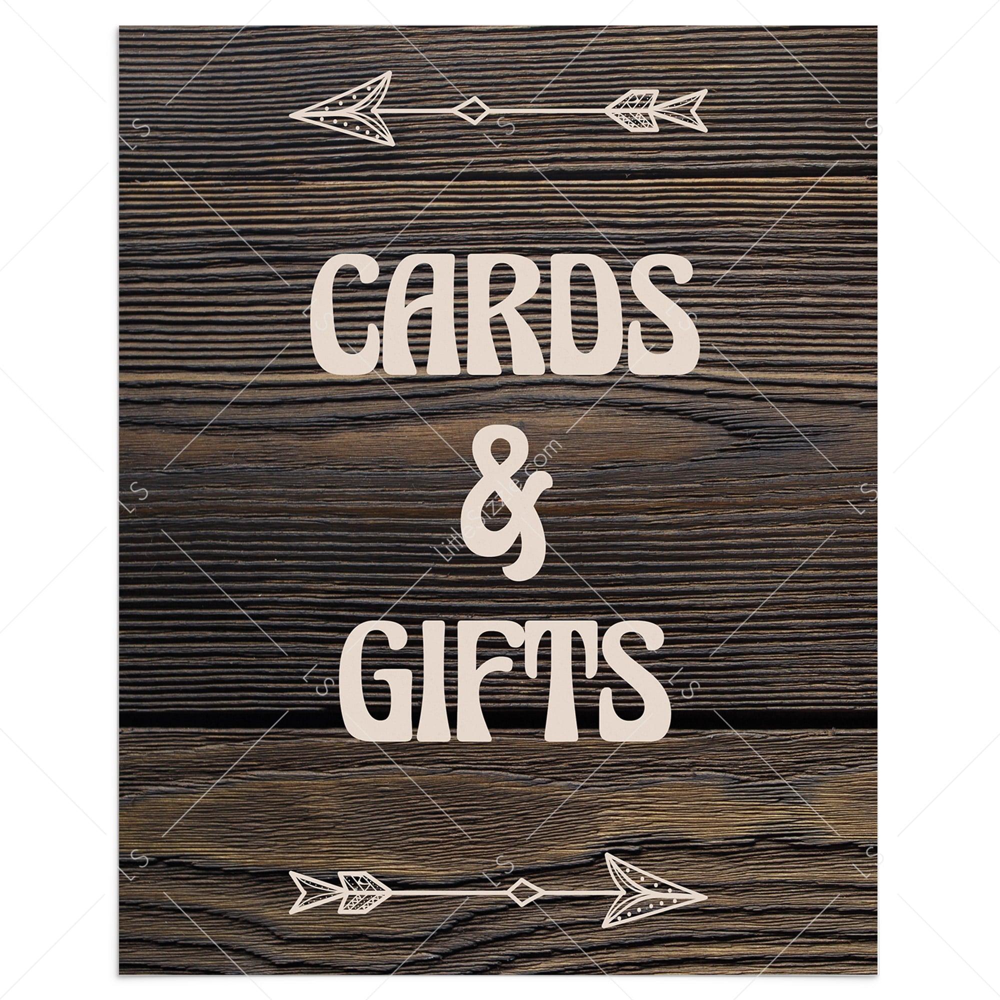 Woodland themed cards and gifts sign printable by LittleSizzle