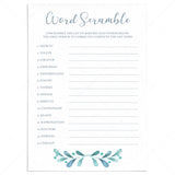 Baby Shower Word Scramble Game with Answers by LittleSizzle
