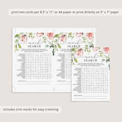 Watercolor floral baby shower word games by LittleSizzle