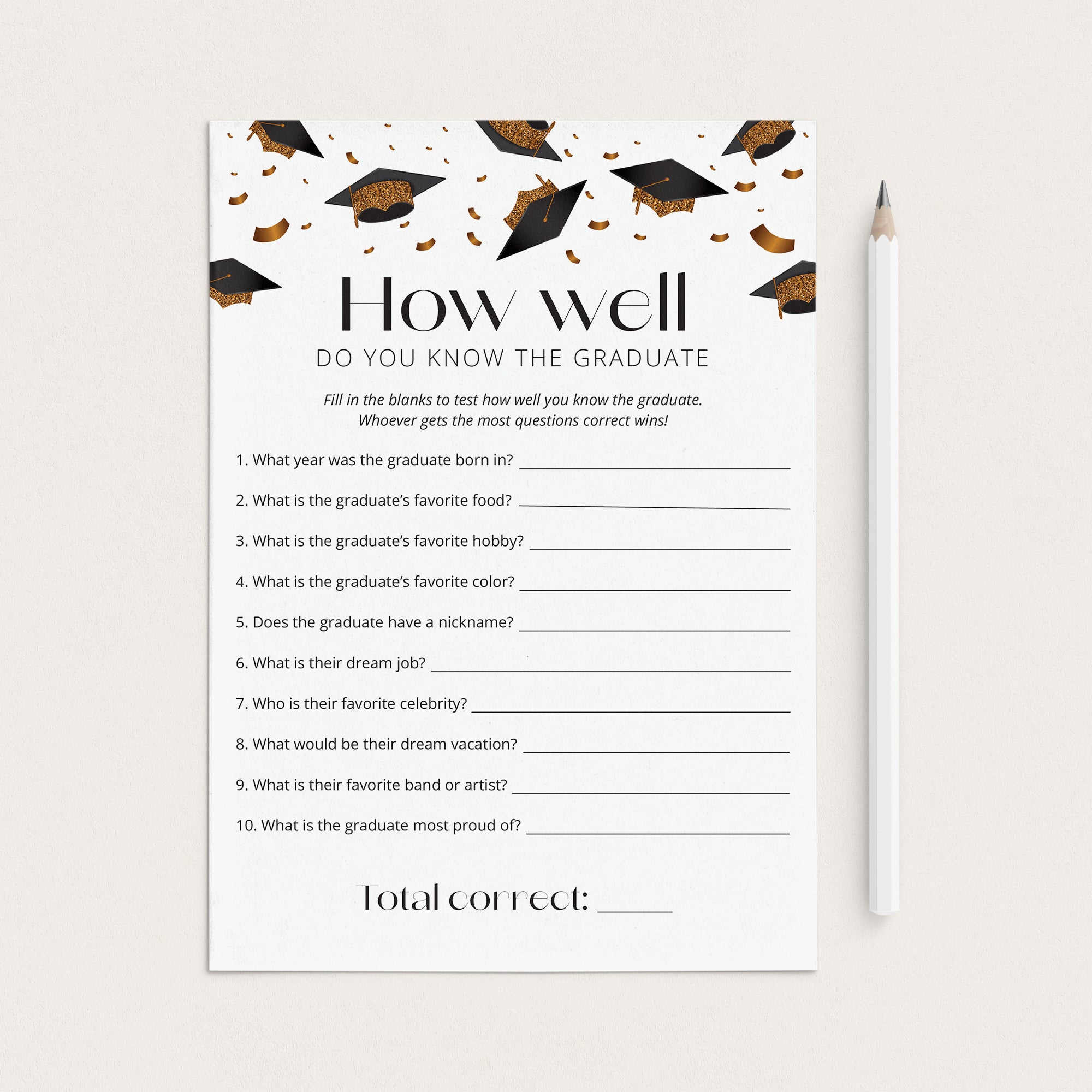How Well Do You Know The Graduate Printable by LittleSizzle