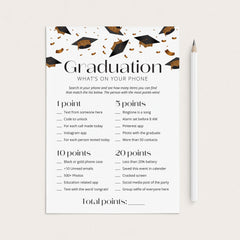 What's On Your Phone Graduation Game Printable by LittleSizzle