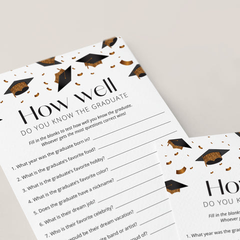 How Well Do You Know The Graduate Printable | Instant Download ...