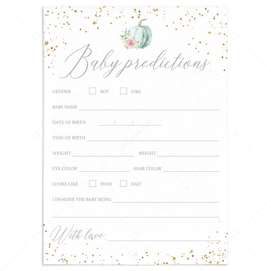 Pumpkin Baby Shower Predictions for Baby Cards by LittleSizzle